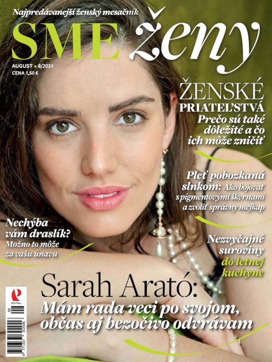 Sarah Arato s vizážou od Drahej Manželky na tituke časopisu Sme Ženy